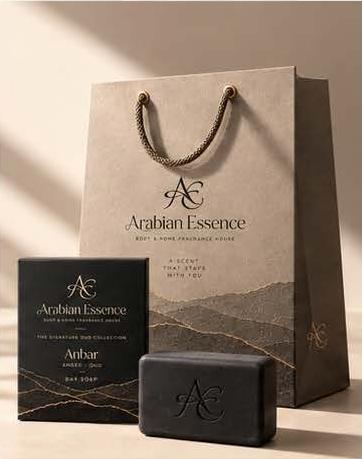 Arabian Essence signature gift bag with Anbar bar soap